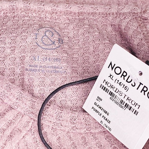 Treasure And Bound Women's Size XL (14/16) Waffle Knit Knot Front Purple Top - Picture 4 of 8